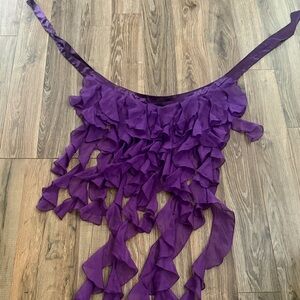Women's Asymmetrical Purple Ruffle Skirt Decoration